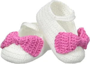 Jefferies Socks Baby-Girls Newborn Mary Jane Bow Crochet Bootie