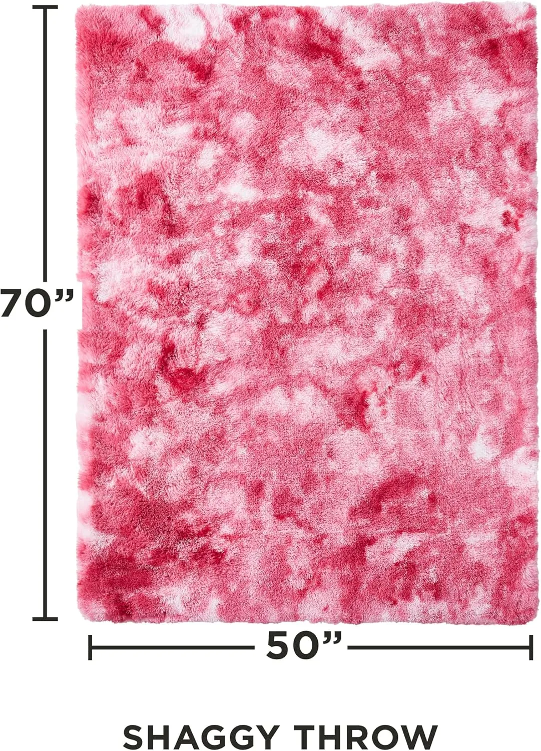 Juicy Couture Shaggy Faux Fur - Premium Throw Blanket - Living Room and Bedroom Décor - 50" x 70" Plush Throw, Pink Tie-Dye