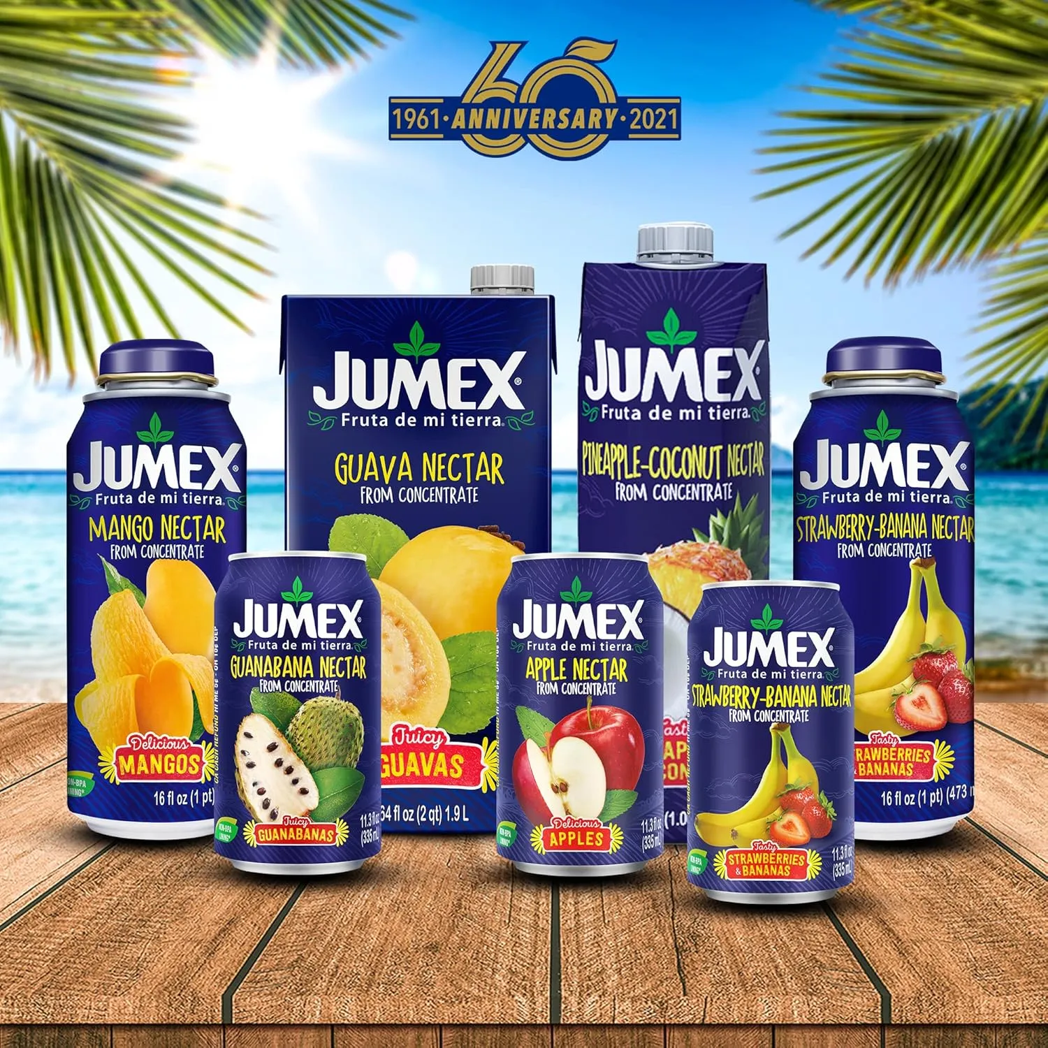Jumex Strawberry Banana Nectar Juice - Made with Fresh Fruit Puree - Tropical Fruit Juice Concentrate for Smoothie Mix, Cocktail Mixers, Kids Drinks & Mexican Beverages - 32.4oz, 12 Pack Carton