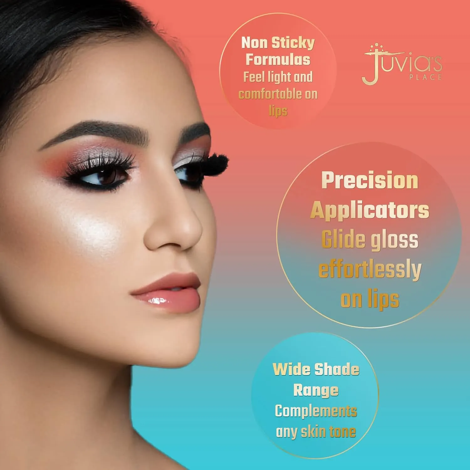 Juvia's Place Lip Gloss Reflect Caramel Rose, Warm Toned Soft Brown, Smooth and Creamy Long Lasting Non-Sticky Luscious High Shine Glow, 16 oz,