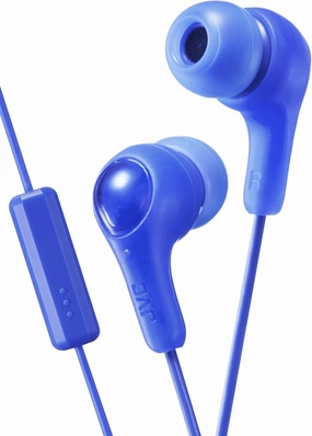 JVC HAFX7MA GUMY Inner Ear Headphones with Remote and Microphone - Blue