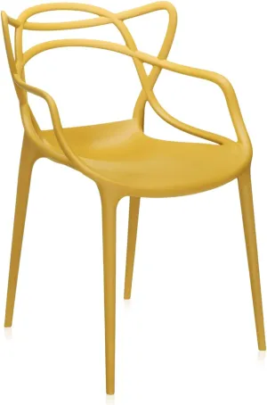 Kartell Masters Chair by Philippe Starck with Eugeni Quitllet, Pack of 2, Matte Mustard