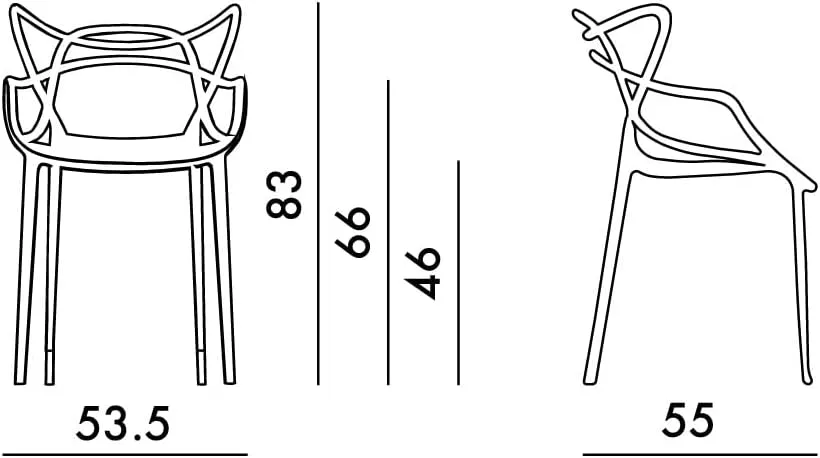 Kartell Masters Chair by Philippe Starck with Eugeni Quitllet, Pack of 2, Matte Mustard