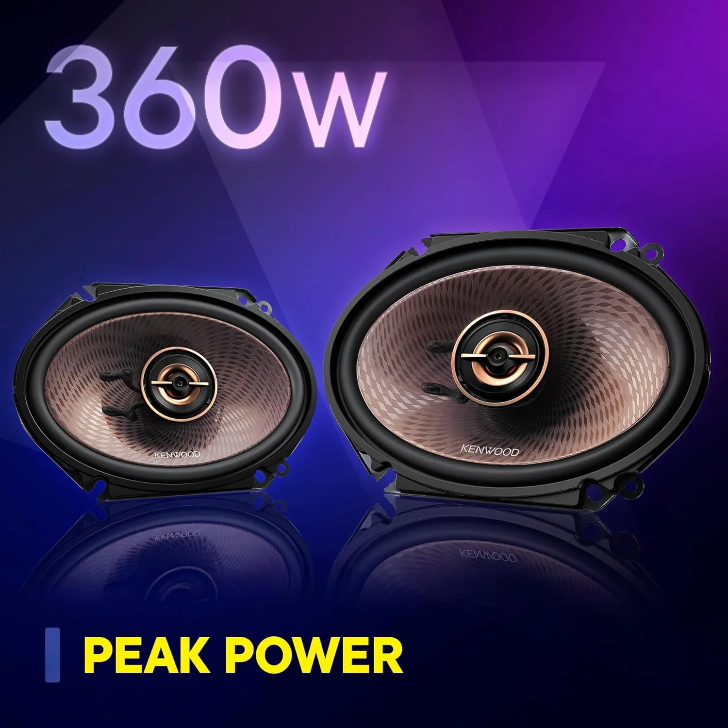 Kenwood KFC-693 6" x 9" 5-Way Concert Series Car Speakers – 650W Peak Power, Polypropylene Woofer Cone, Balanced Dome Tweeter, Acoustic Sound Harmonizer