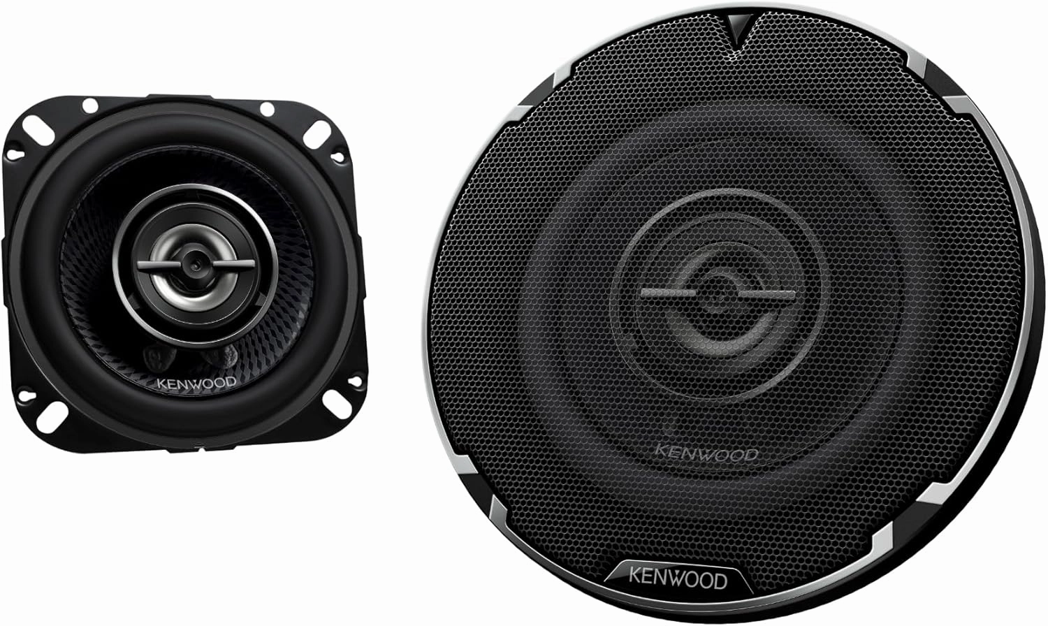 Kenwood KFC-1098RS 4" 2-Way Car Speakers – 220W Peak Power, Acoustic Sound Harmonizer, Sound Field Enhancer, Easy Installation
