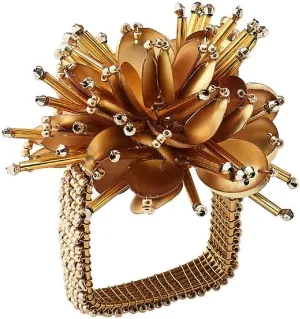 Kim Seybert Starburst Napkin Rings, Gold, Set of 4