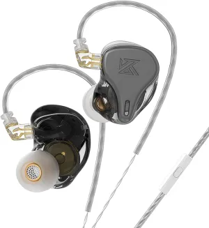 KZ x HBB DQ6S in-Ear Monitors Made for Music Lovers Wired Headset/Headphones Detachable Earphone HiFi Noise-canceling Earbuds (Gray (with mic))