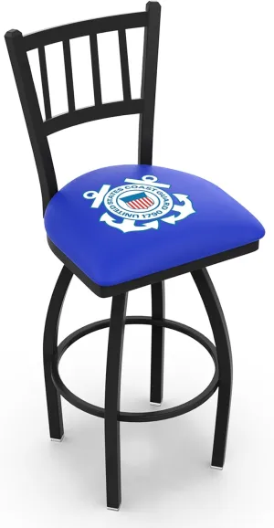 L018 U.S. Coast Guard 30" Swivel Bar Stool with Black Wrinkle Finish