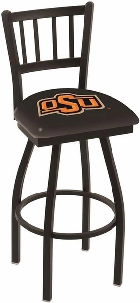 L018 Oklahoma State 25" Swivel Counter Stool with Black Wrinkle Finish