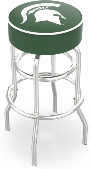 L7C1-4" Arizona State Cushion Seat with Double-Ring Chrome Base Swivel Bar Stool and Sparky Logo by The Holland Bar Stool Company