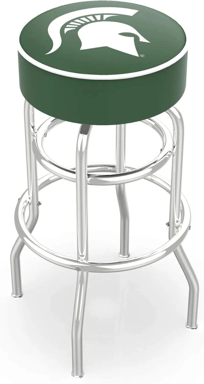 L7C1-4" Arizona State Cushion Seat with Double-Ring Chrome Base Swivel Bar Stool and Sparky Logo by The Holland Bar Stool Company