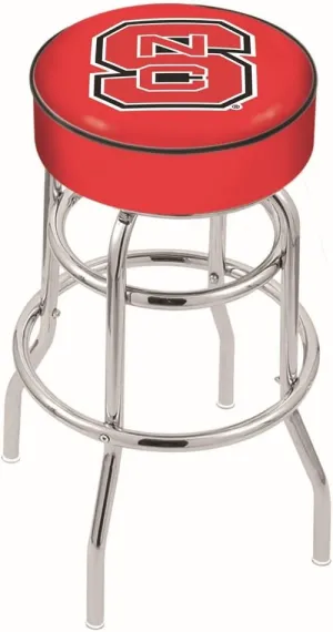 L7C1 North Carolina State 25" Double-Ring Swivel Counter Stool with Chrome Finish