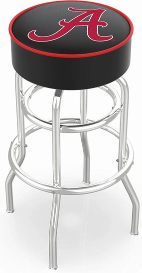 L7C1 Alabama 25" Double-Ring Swivel Counter Stool with Chrome Finish
