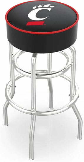 L7C1 Cincinnati 25" Double-Ring Swivel Counter Stool with Chrome Finish