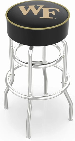 L7C1 Wake Forest 25" Double-Ring Swivel Counter Stool with Chrome Finish