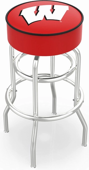 L7C1 Wisconsin W 25" Double-Ring Swivel Counter Stool with Chrome Finish