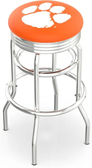 L7C3C Clemson 30" Double-Ring Swivel Bar Stool with Chrome Finish