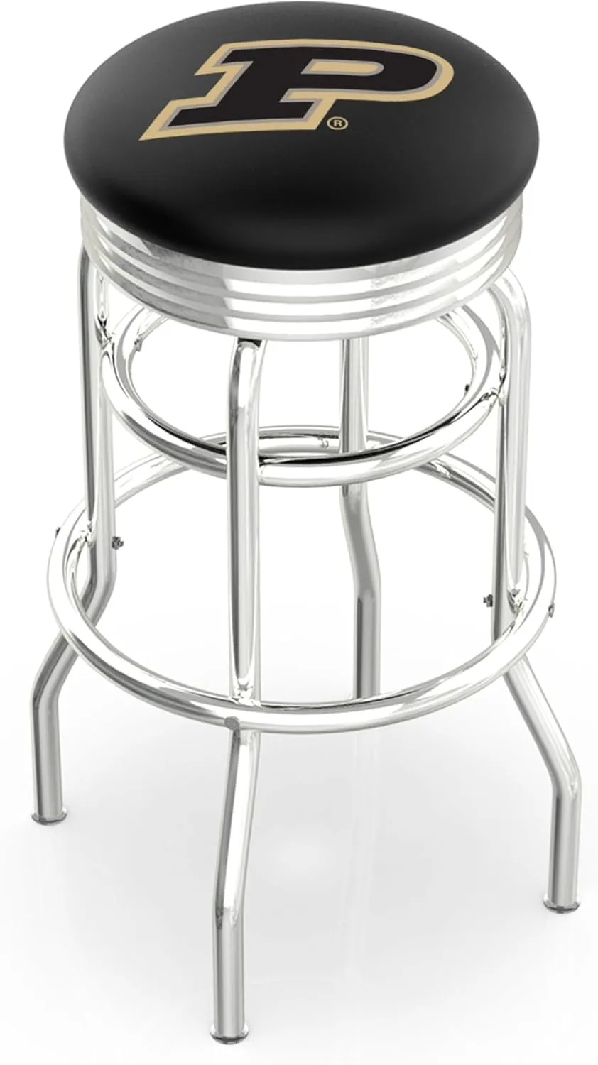 L7C3C Purdue 25" Double-Ring Swivel Counter Stool with Chrome Finish