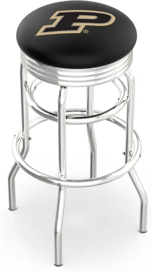 L7C3C Purdue 25" Double-Ring Swivel Counter Stool with Chrome Finish