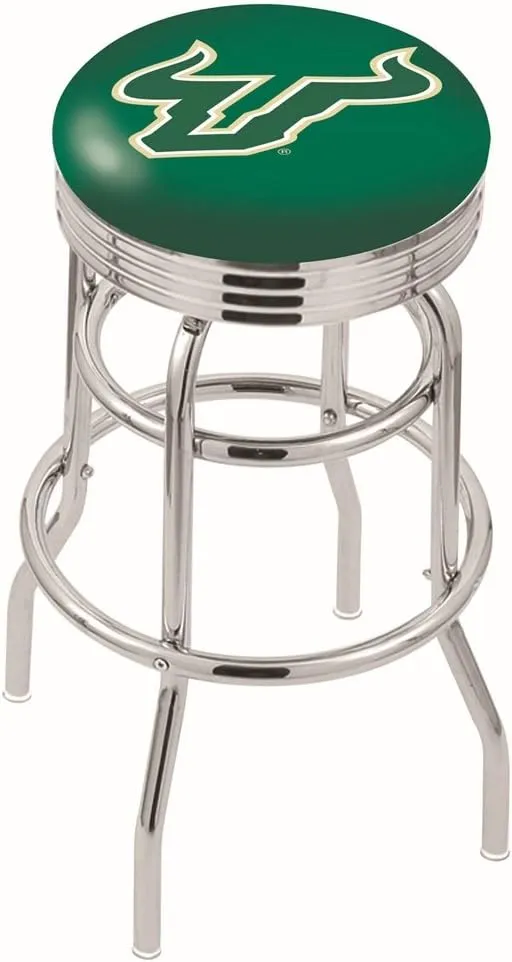 L7C3C South Florida 25" Double-Ring Swivel Counter Stool with Chrome Finish