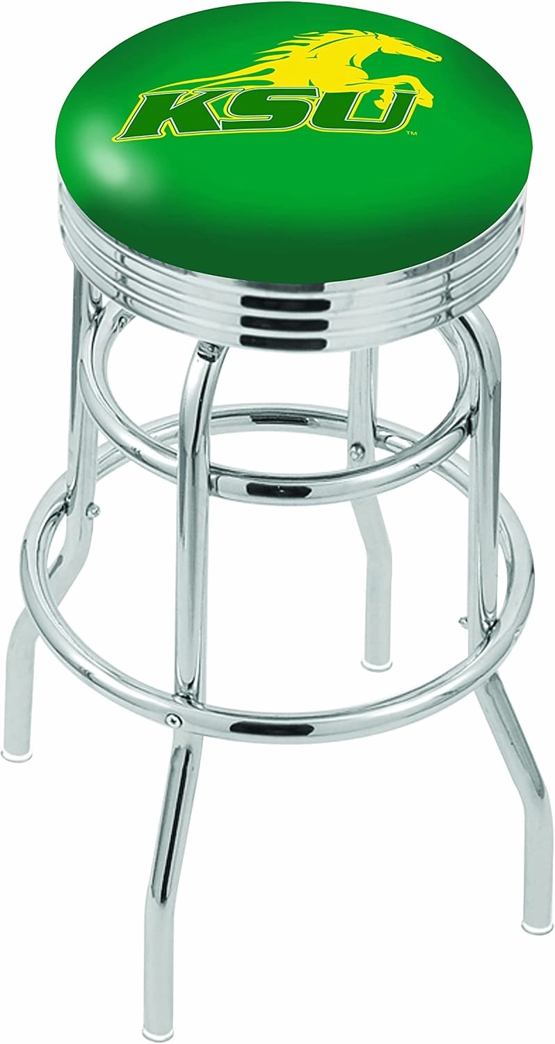 L7C3C Kentucky State University 25" Double-Ring Swivel Counter Stool with Chrome Finish