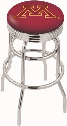 L7C3C Minnesota 25" Double-Ring Swivel Counter Stool with Chrome Finish