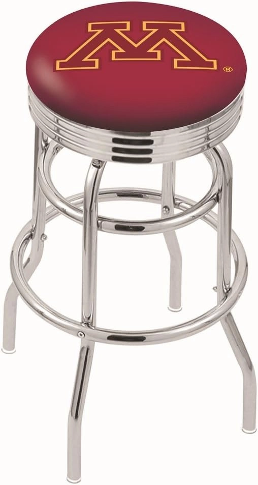 L7C3C Minnesota 25" Double-Ring Swivel Counter Stool with Chrome Finish