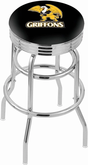 L7C3C Missouri Western State 25" Double-Ring Swivel Counter Stool with Chrome Finish