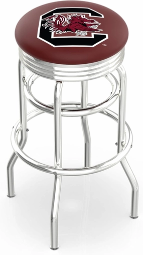 L7C3C South Carolina 25" Double-Ring Swivel Counter Stool with Chrome Finish