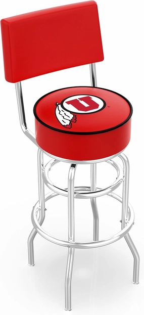 L7C4 Utah 25" Double-Ring Swivel Counter Stool with Chrome Finish