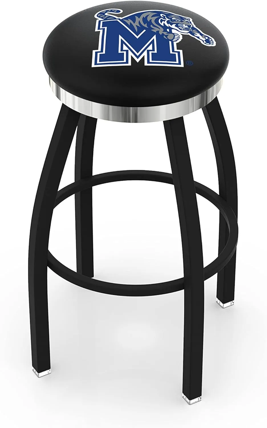 L8B2C Memphis 30" Swivel Bar Stool with a Black Wrinkle and Chrome Finish