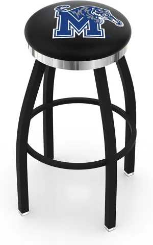 L8B2C Memphis 30" Swivel Bar Stool with a Black Wrinkle and Chrome Finish