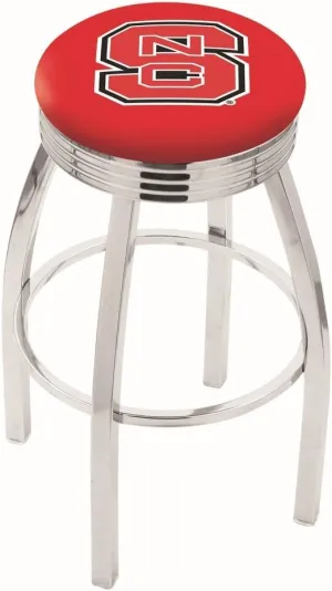 L8C3C North Carolina State 25" Swivel Counter Stool with Chrome Finish
