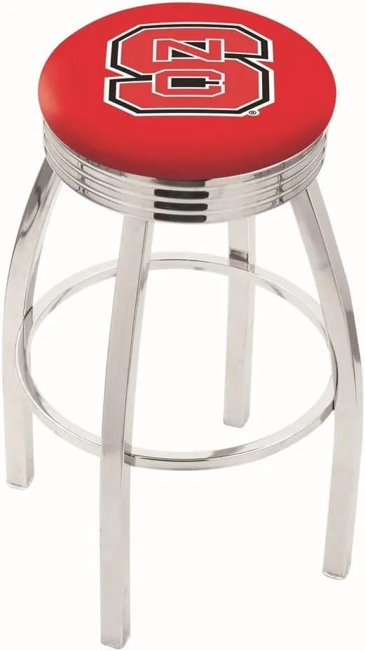 L8C3C North Carolina State 25" Swivel Counter Stool with Chrome Finish