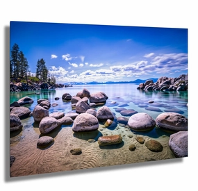 Lake Tahoe Wall Art – Sand Harbor Rocks Photography Print on Photo Paper or Ready to Hang Canvas – Scenic Nevada Lake Decor for Home or Cabin (Photo Paper, 16x20 Inches)