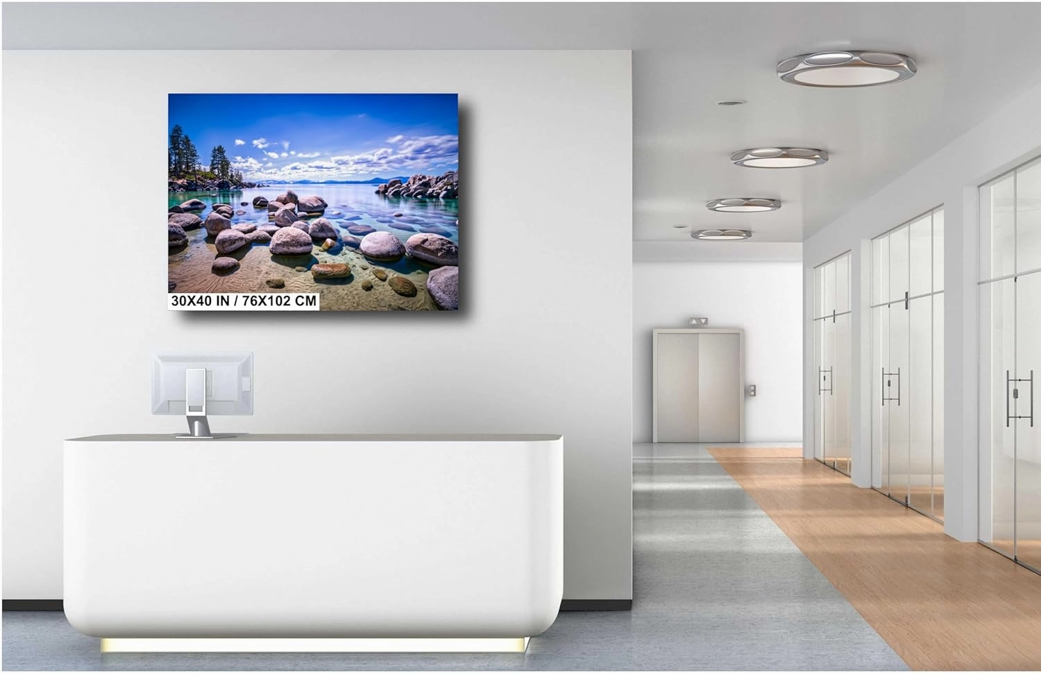 Lake Tahoe Wall Art – Sand Harbor Rocks Photography Print on Photo Paper or Ready to Hang Canvas – Scenic Nevada Lake Decor for Home or Cabin (Photo Paper, 16x20 Inches)