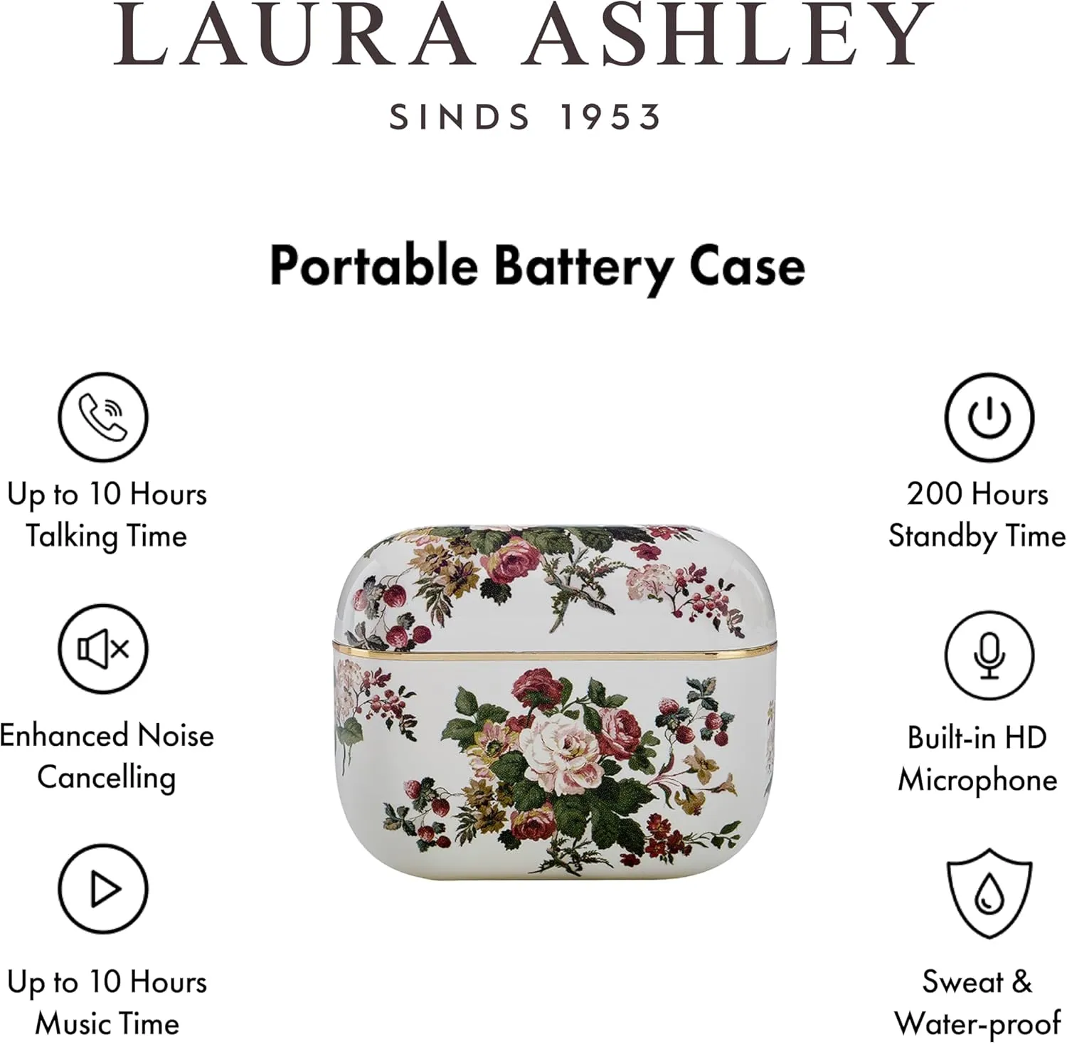 Laura Ashley Skylark True Wireless Earbuds for iPhone & Android - (ENC) Enhanced Noise Cancelling Bluetooth Earbuds with Mic - Up to 45 Hours Battery Life 5.4 Bluetooth Ear Buds - in Ear Headphones