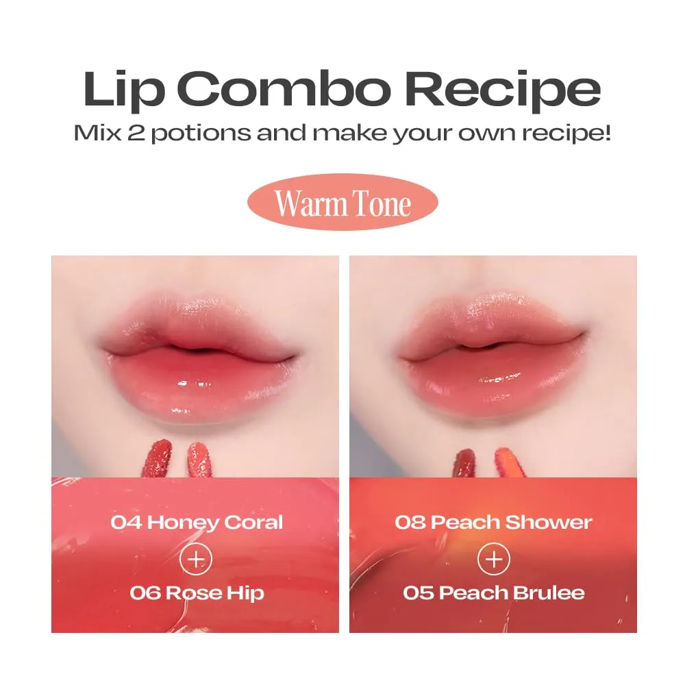 Lip Potion Balmy Rose | Creamy, Hydrating, Rosy Lip Tint with a Subtle Glow | 0.3 Oz (No.4 Honey Coral)