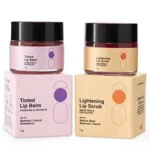 Lip Scrub Combo | Lightening Lip Scrub for Men and Women   Tinted L.ip Ba.lm for Women and Men Combo | Tinted L.ip Ba.lm for Dark L.ips to Lighten |L.ip Ba.lm Combo