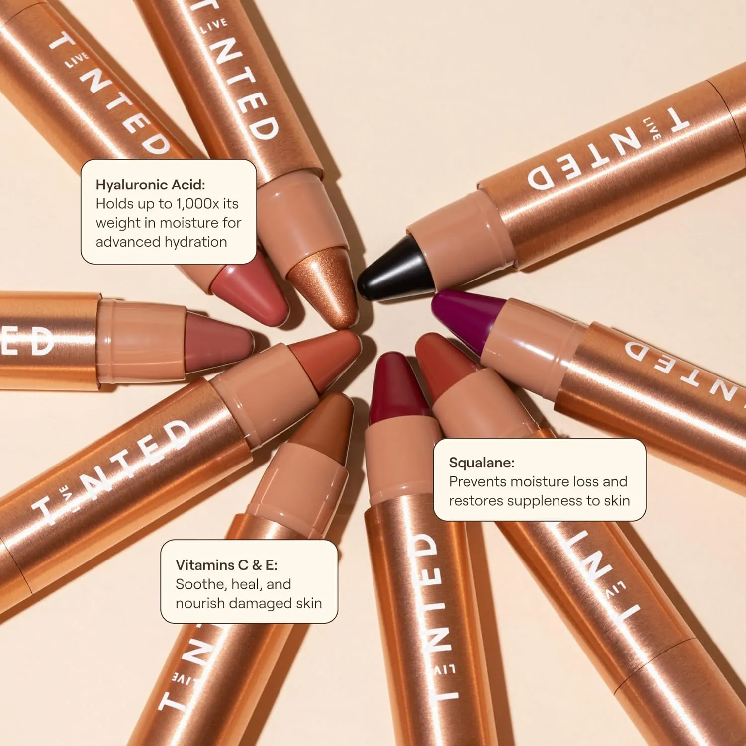 Live Tinted Huestick Multistick: Eye, Lip, & Cheek All In One Makeup stick with Hyaluronic Acid, Squalane, Twistable Crayon Design, Vegan Formula, Made for a Creamy Blendable Feel, Grounded 3g / 0.1oz