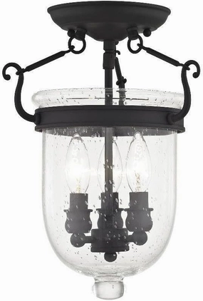 Livex Lighting 5081-04 Jefferson 3-Light Ceiling Mount, Black