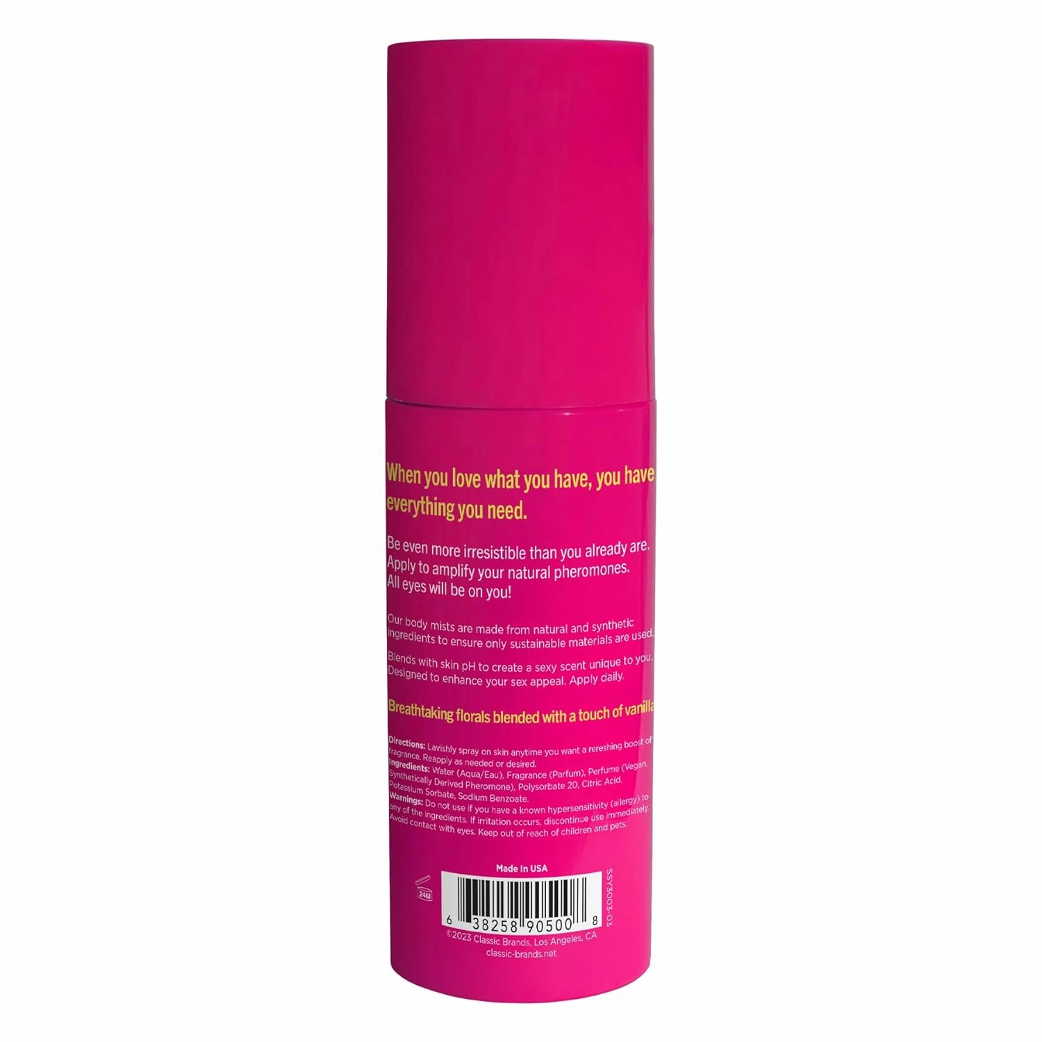 Love All of Me Pheromone Body Mist Perfume - Women Cologne & Fragrances - Body Spray with Notes of Fresh Tropical, Mandarin and Tangerine - 3.35 floz, 99 mL