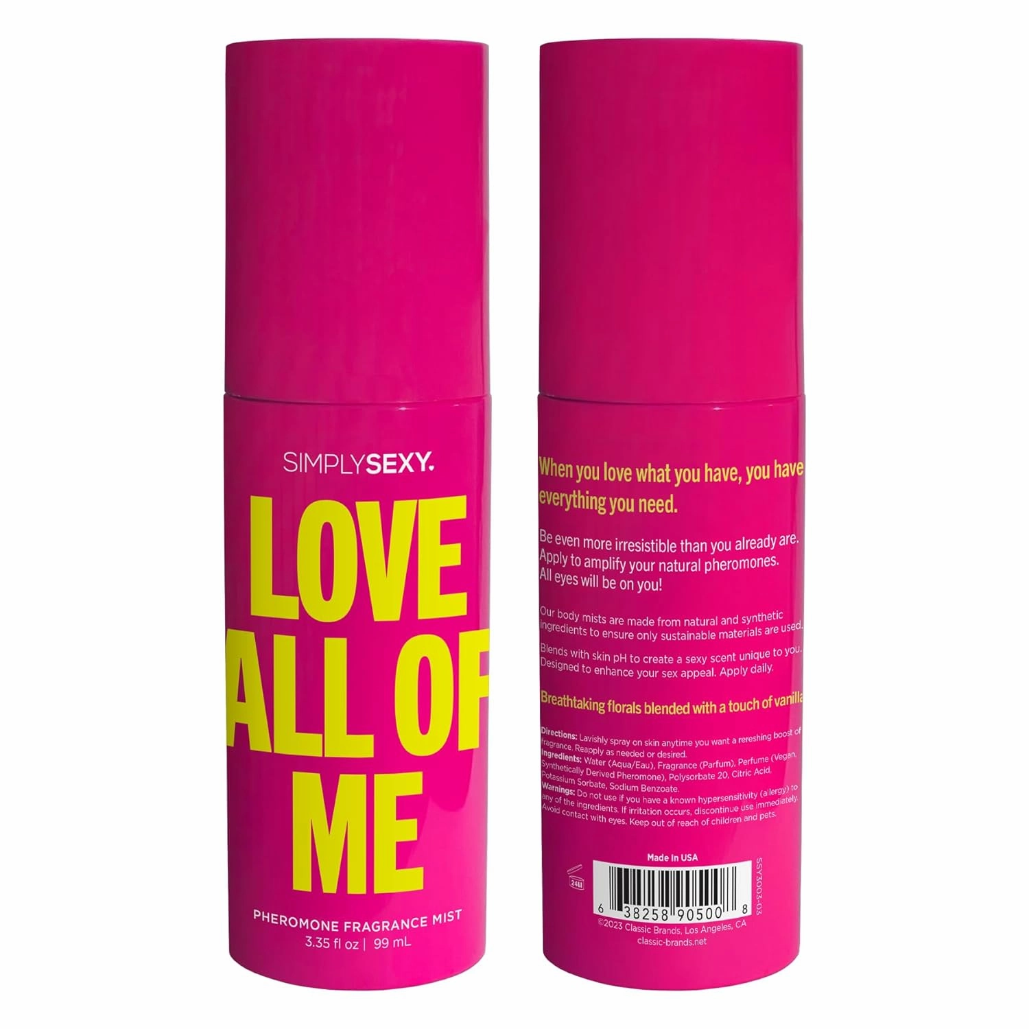 Love All of Me Pheromone Body Mist Perfume - Women Cologne & Fragrances - Body Spray with Notes of Fresh Tropical, Mandarin and Tangerine - 3.35 floz, 99 mL