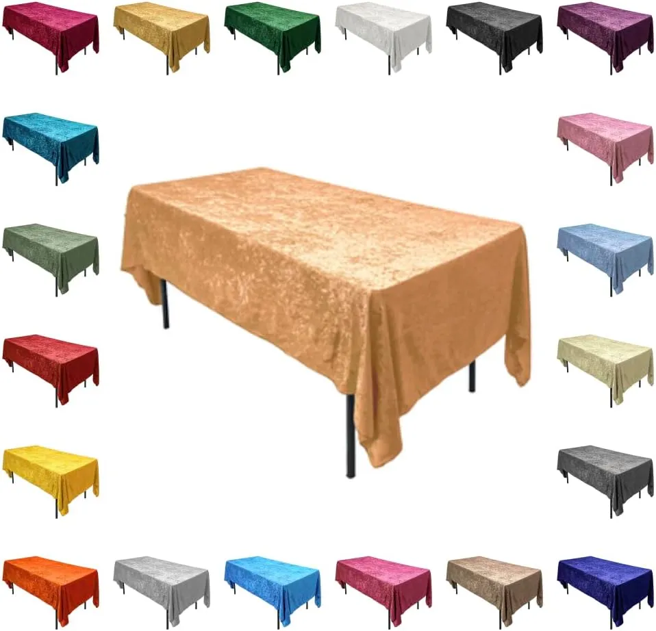 Lush Panne Velvet Tablecloth - 60 x 102 Inch Rectangular Table Cover | Great for Buffet Table, Parties, Holiday Dinner, Wedding & Baby Shower - Red