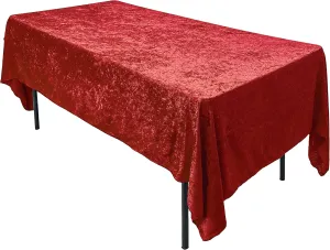 Lush Panne Velvet Tablecloth - 60 x 102 Inch Rectangular Table Cover | Great for Buffet Table, Parties, Holiday Dinner, Wedding & Baby Shower - Red