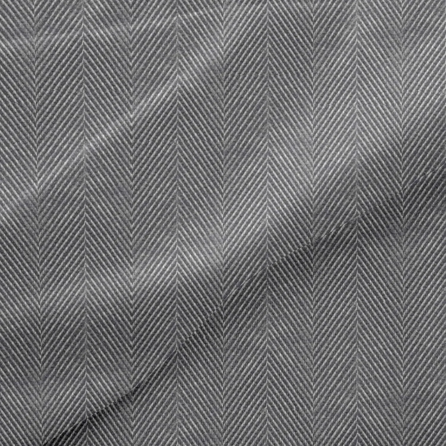 Luxury German Flannel Duvet Cover & Shams Set, 3 Piece (Gray Herringbone, King (U.S. Standard))