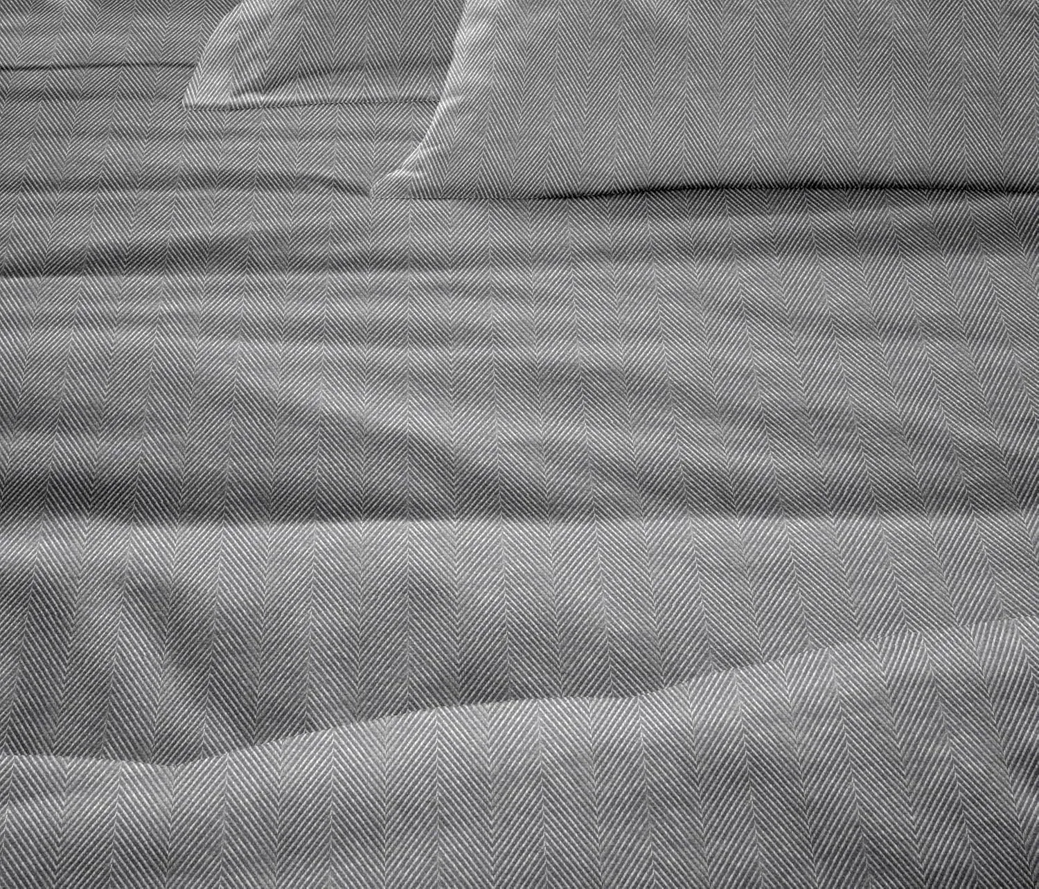 Luxury German Flannel Duvet Cover & Shams Set, 3 Piece (Gray Herringbone, King (U.S. Standard))