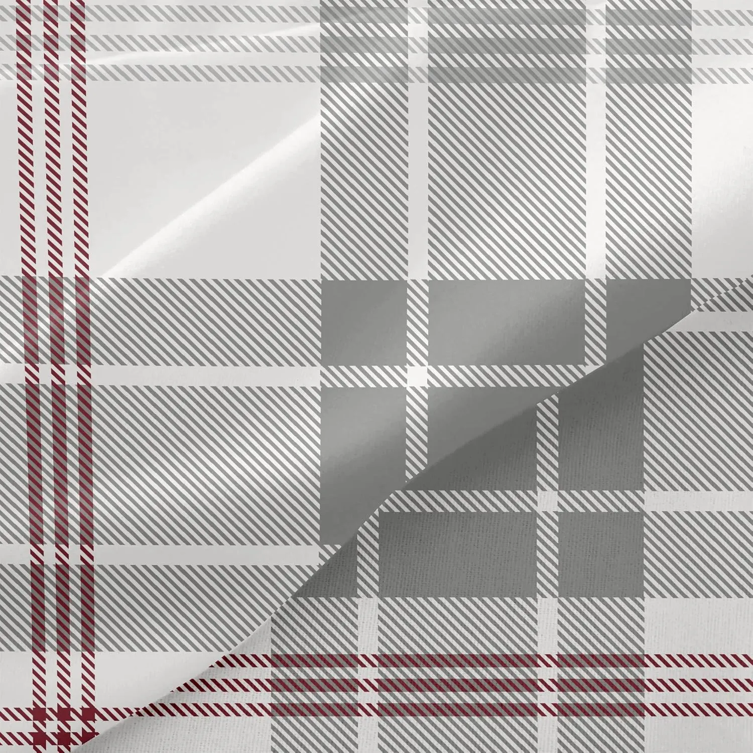 Luxury German Flannel Duvet Cover & Shams Set, 3 Piece (King, Grey Plaid)