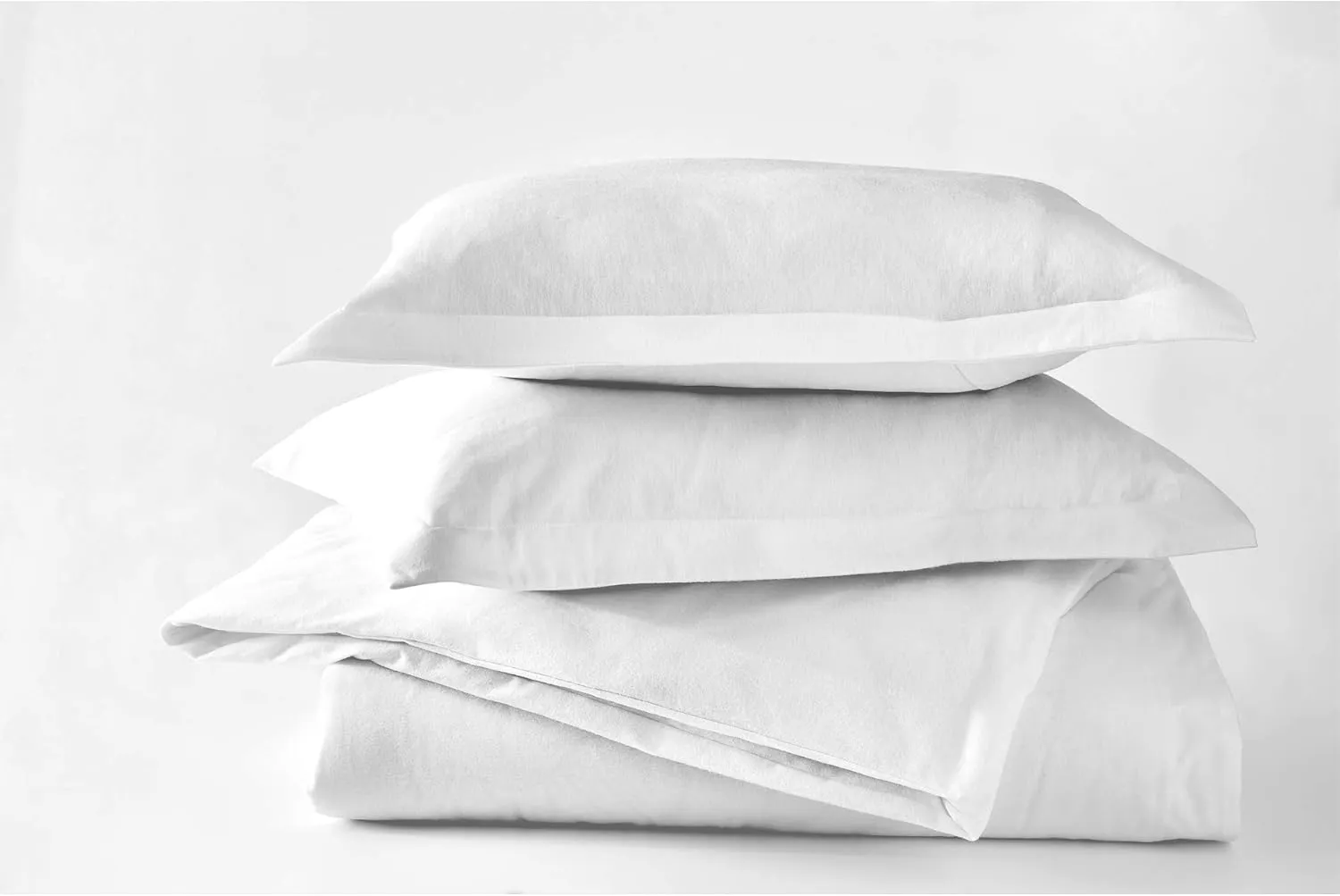Luxury German Flannel Duvet Cover & Shams Set, 3 Piece (Queen, Ivory)