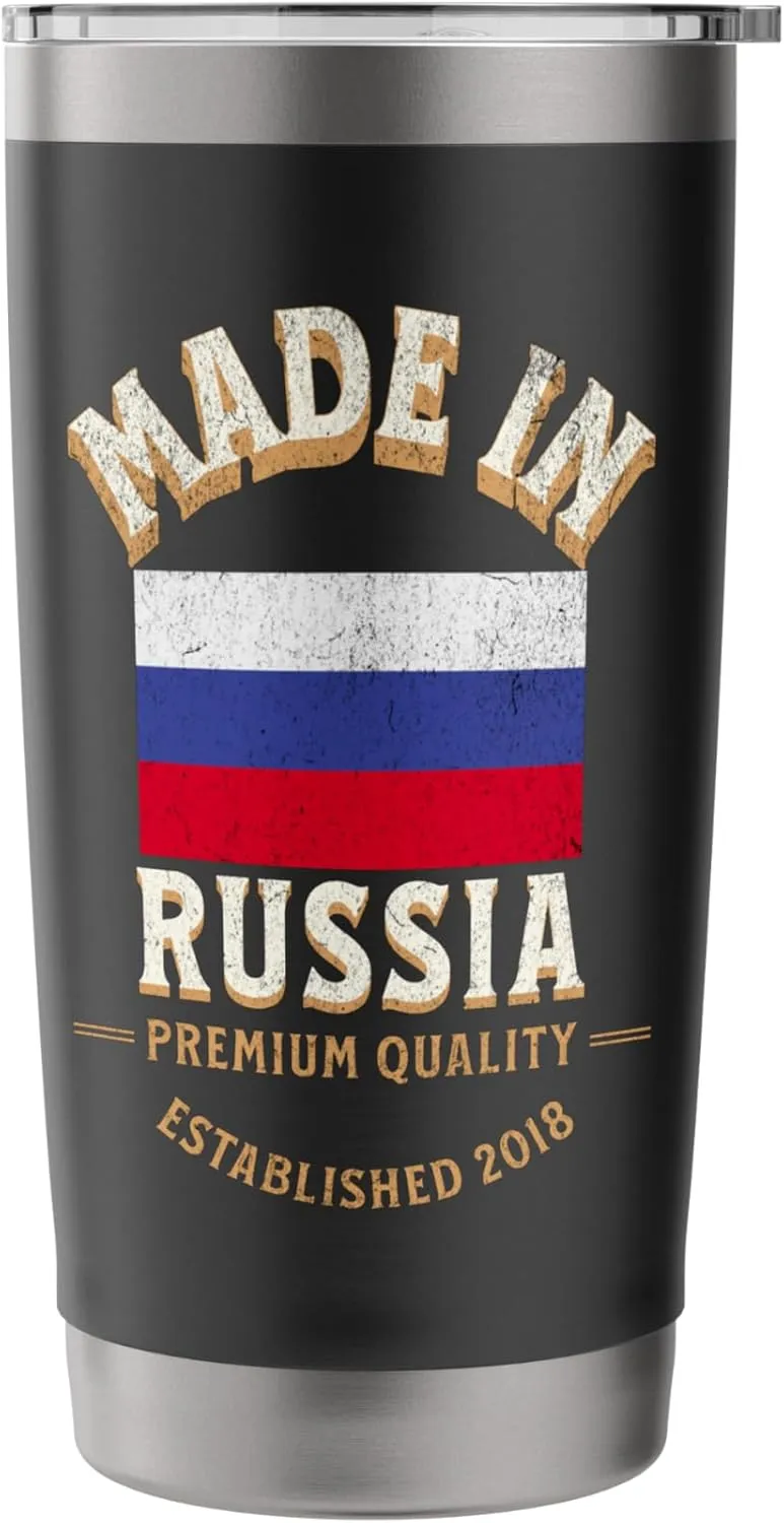 Made In Russia 2018 Premium Quality Russian Flag Stainless Steel Insulated Tumbler
